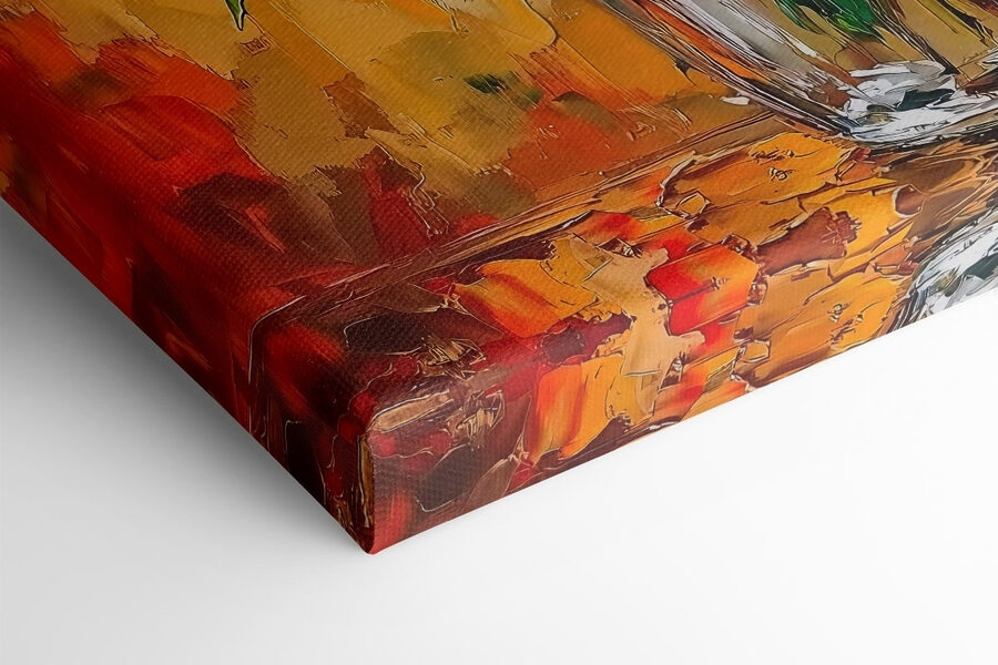 Gemälde eines Blumenstraußes aus roten Rosen Gemälde eines Blumenstraußes aus roten Rosen
