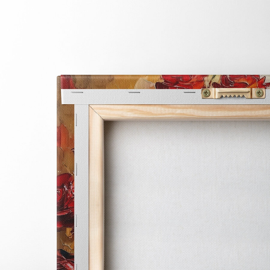Gemälde eines Blumenstraußes aus roten Rosen Gemälde eines Blumenstraußes aus roten Rosen