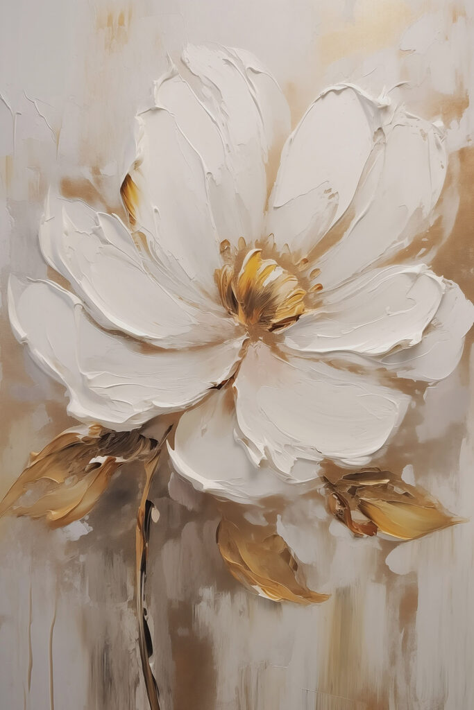 Painting of a white flower Painting of a white flower