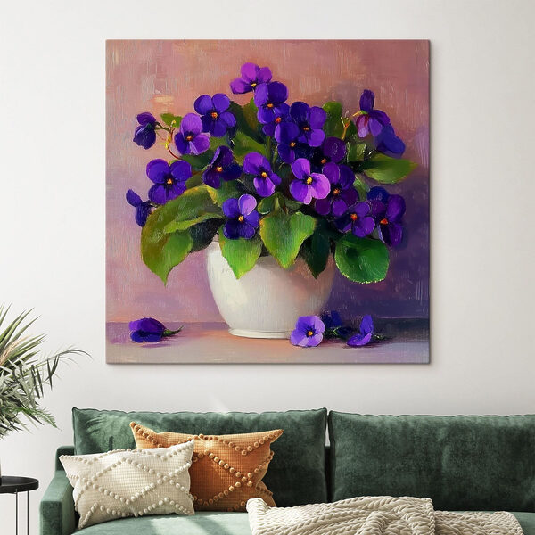 Topf mit lila Blumen Topf mit lila Blumen