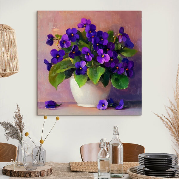 Topf mit lila Blumen Topf mit lila Blumen