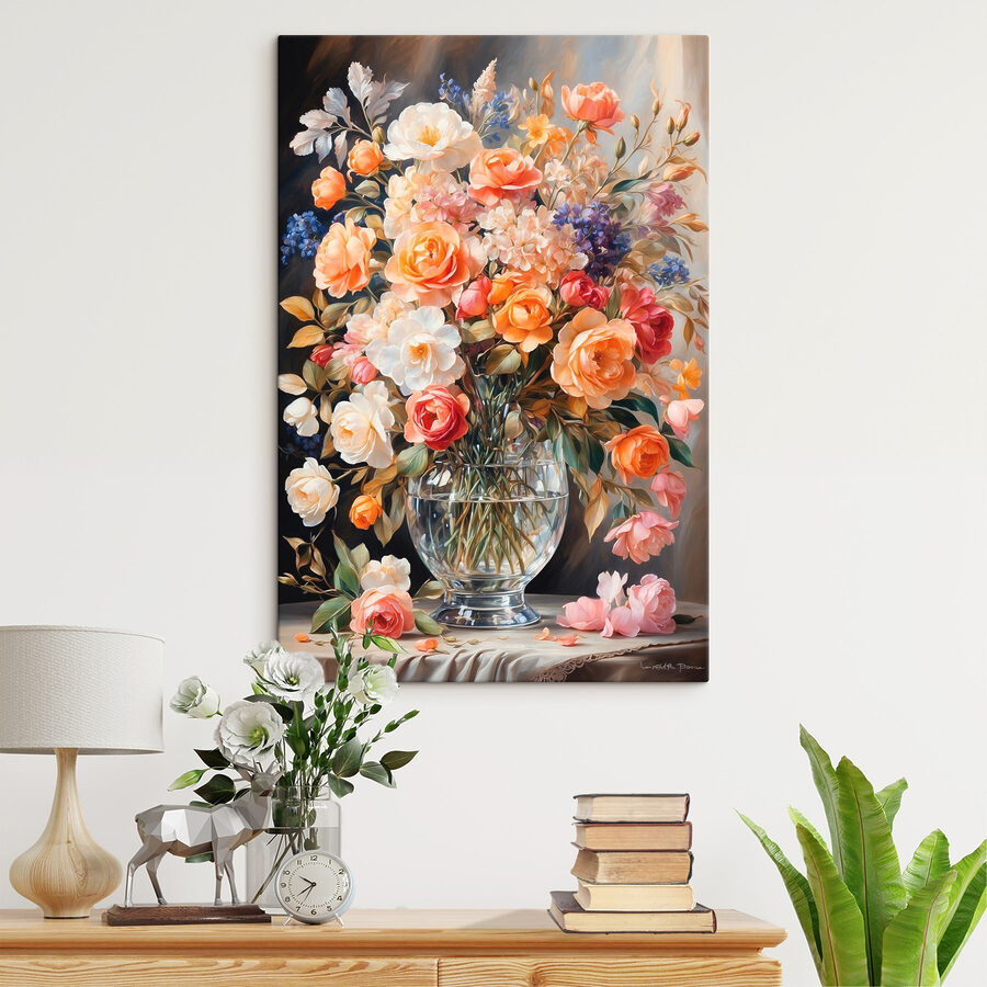 Gemälde von Blumen in einer Vase