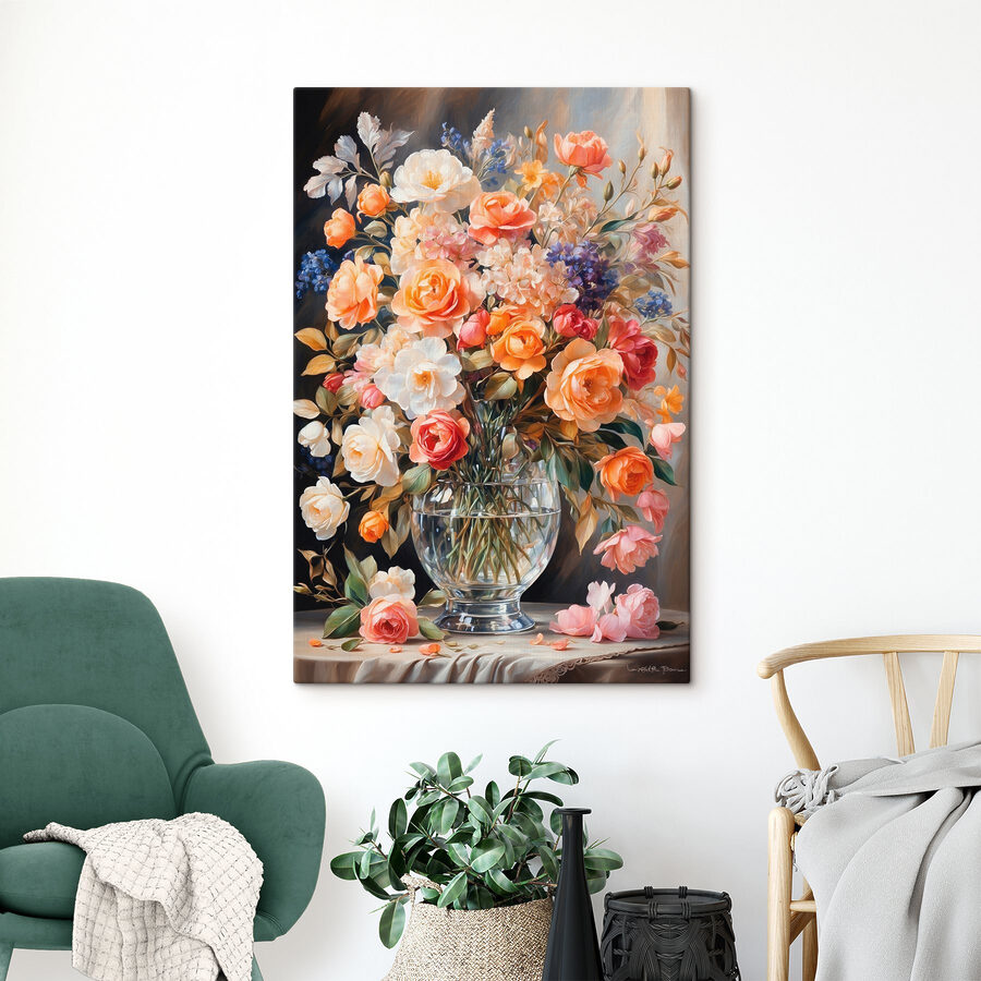 Gemälde von Blumen in einer Vase