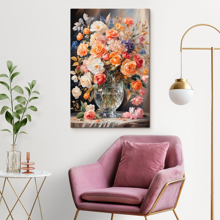 Gemälde von Blumen in einer Vase