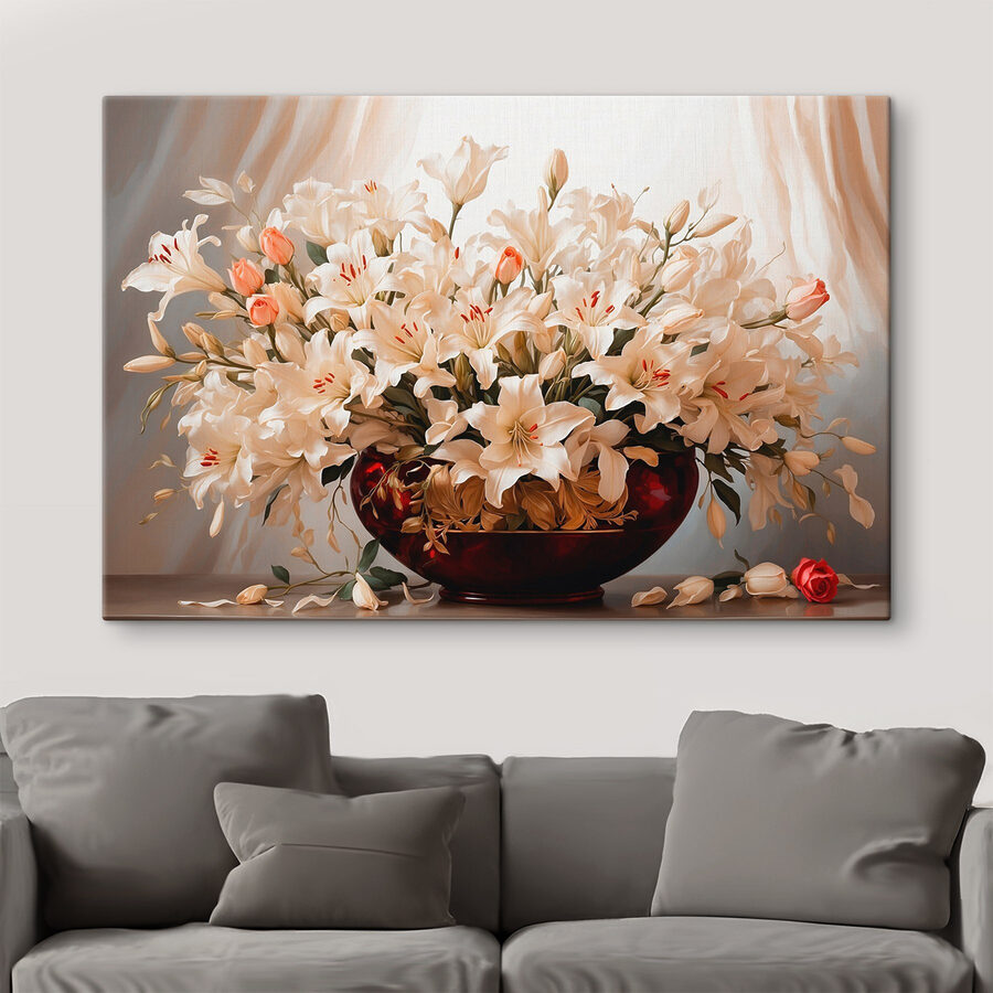 Vase mit weißen Blumen