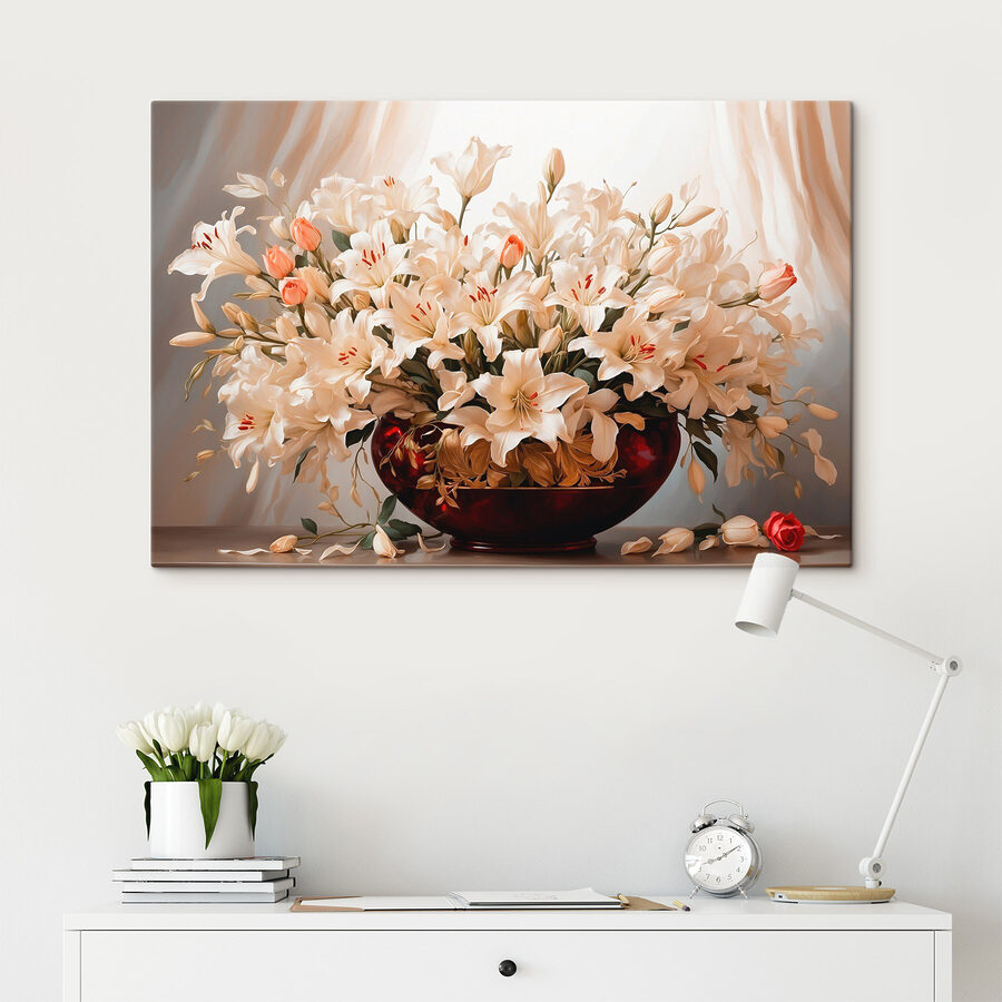 Vase mit weißen Blumen