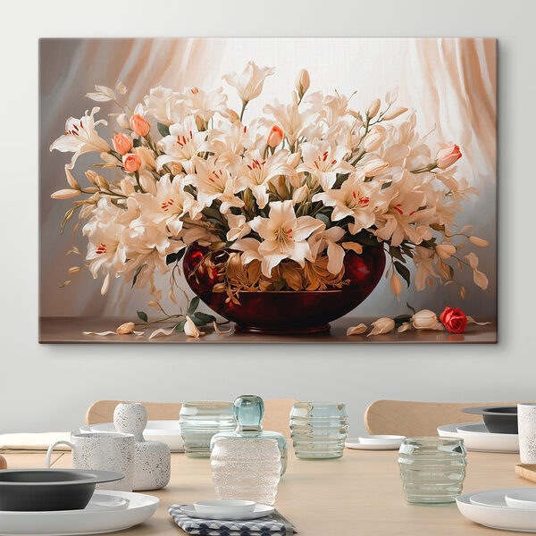 Vase mit weißen Blumen Vase mit weißen Blumen