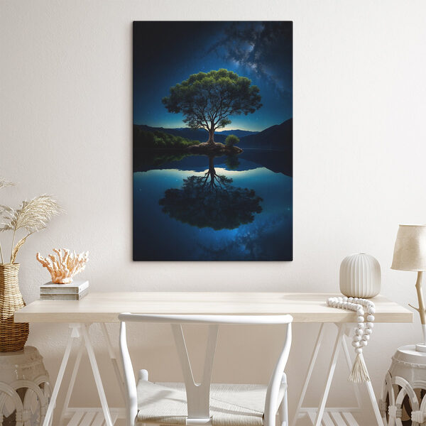 Baum auf einer Insel in einem See Baum auf einer Insel in einem See