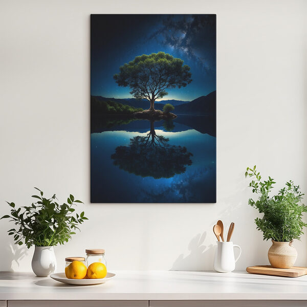 Baum auf einer Insel in einem See Baum auf einer Insel in einem See