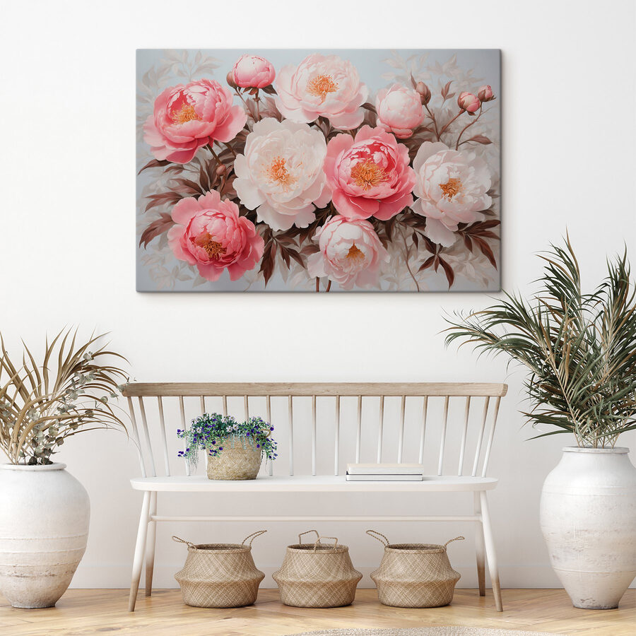 Gruppe von rosa und weißen Blumen