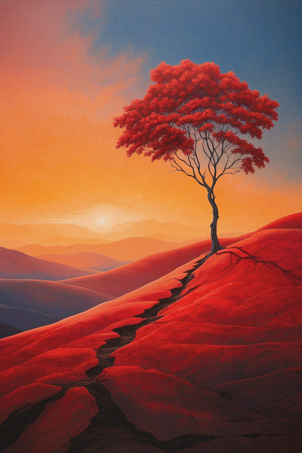 Baum auf einem Hügel Baum auf einem Hügel