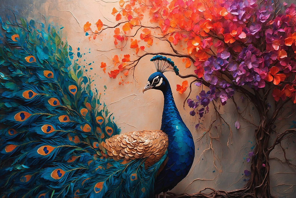 Painting of a peacock