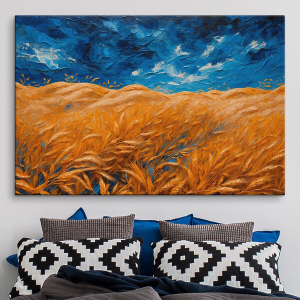 Painting of a field of wheat