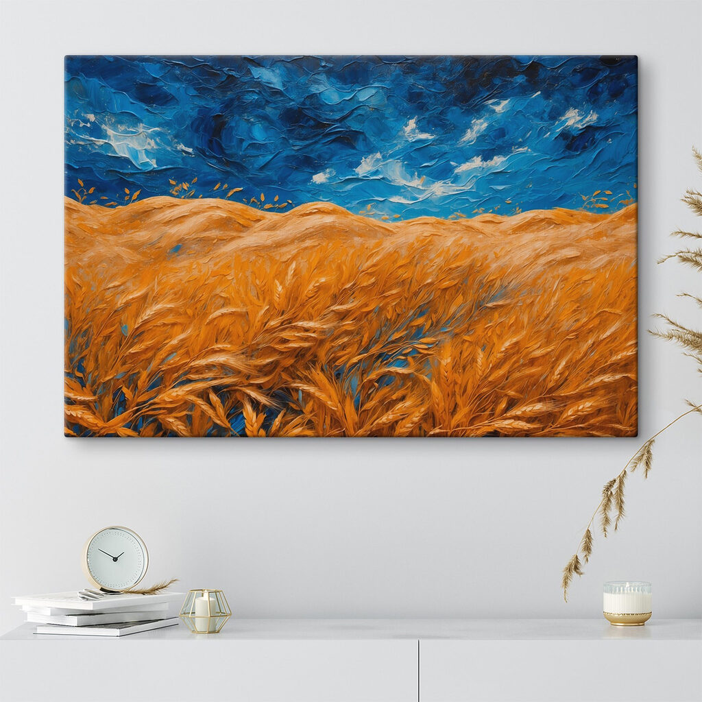 Painting of a field of wheat