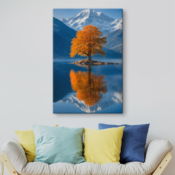 Baum auf einer Insel in einem See Wandbilder Baum auf einer Insel in einem See
