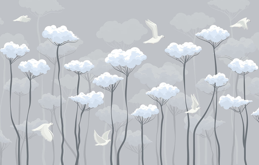 Vögel fliegen in den Wolken Vögel fliegen in den Wolken