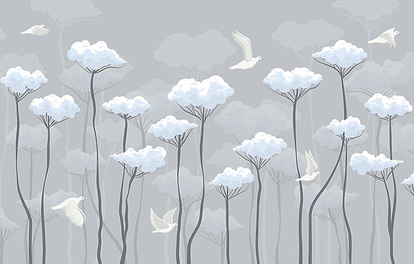 Vögel fliegen in den Wolken Vögel fliegen in den Wolken