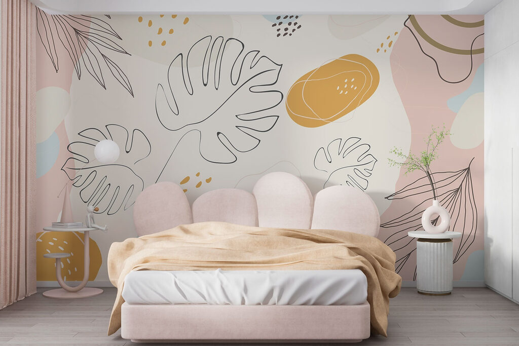 Abstract leaves on a soft background