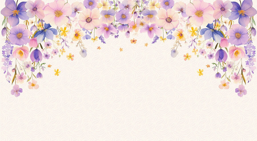Gruppe von Blumen auf einem weißen Hintergrund
