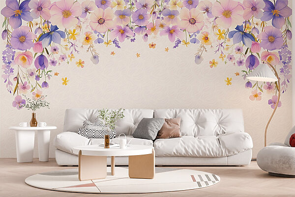 Gruppe von Blumen auf einem weißen Hintergrund Gruppe von Blumen auf einem weißen Hintergrund