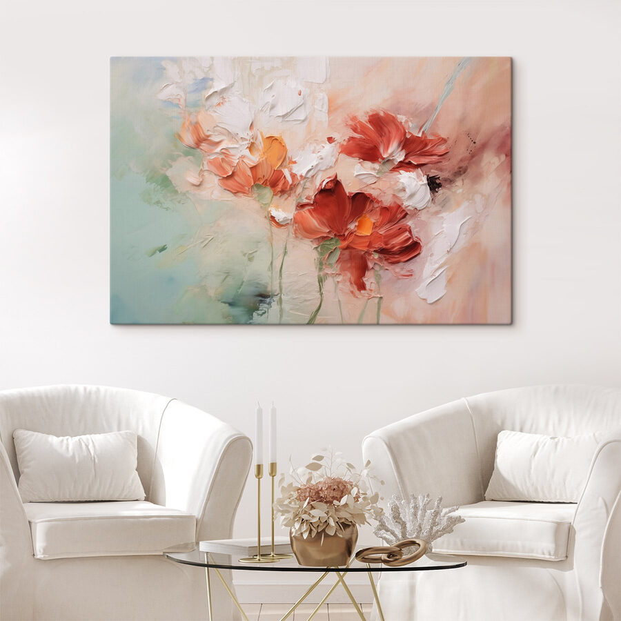 Gemälde von Blumen auf einer Leinwand