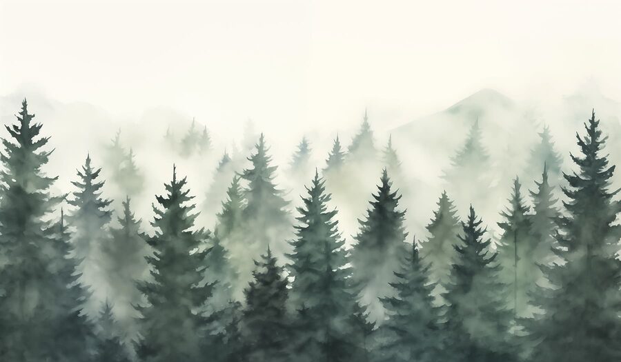 Baumgruppe im Nebel