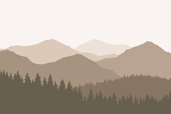 Landschaft mit Bergen und Bäumen Landschaft mit Bergen und Bäumen