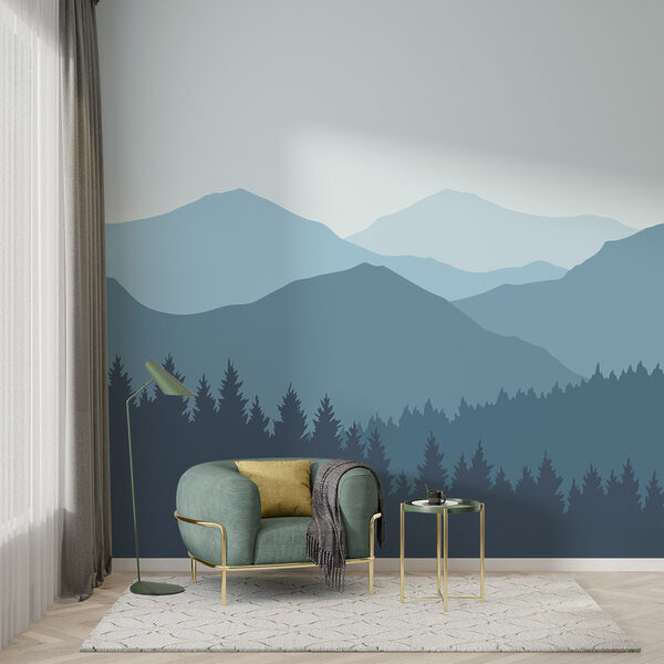 Landschaft mit Bergen und Bäumen Landschaft mit Bergen und Bäumen