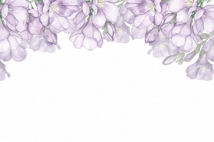Reihe violetter Blumen