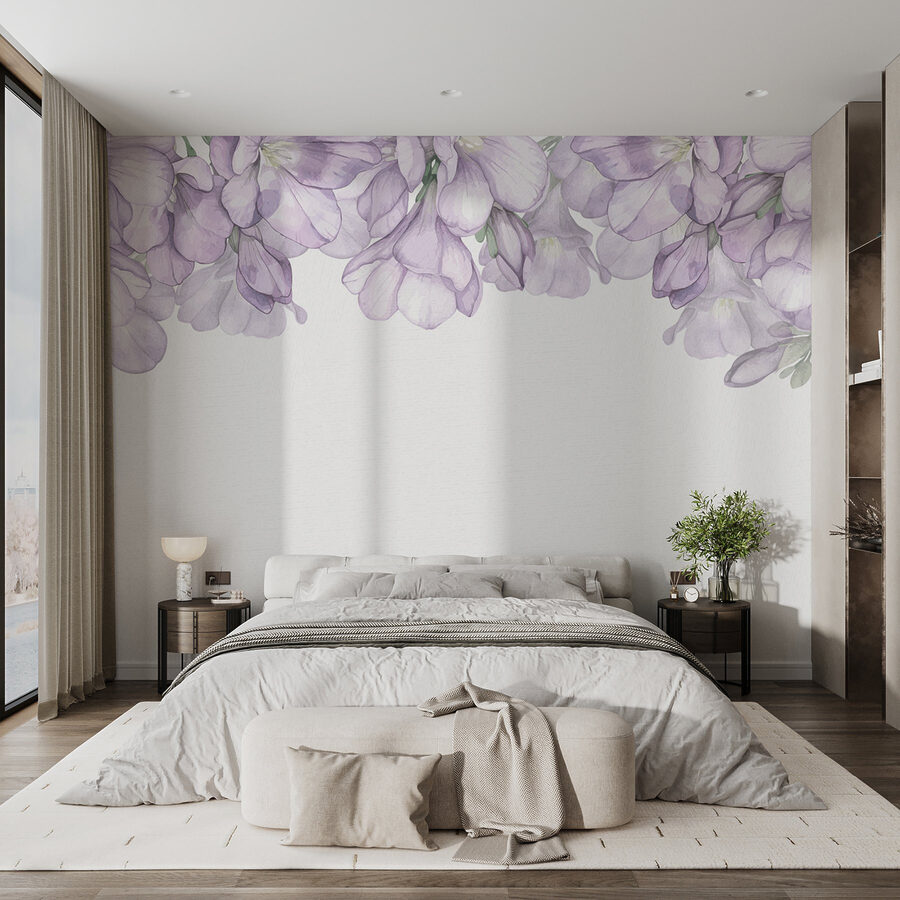 Reihe violetter Blumen