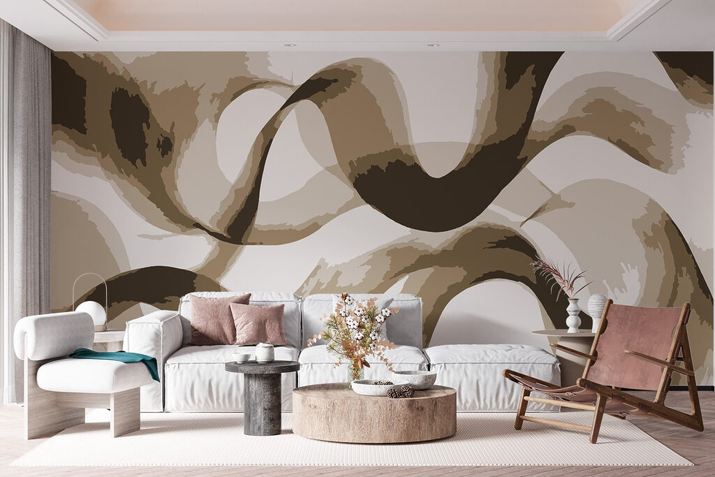 Dynamic abstract curves in neutral tones