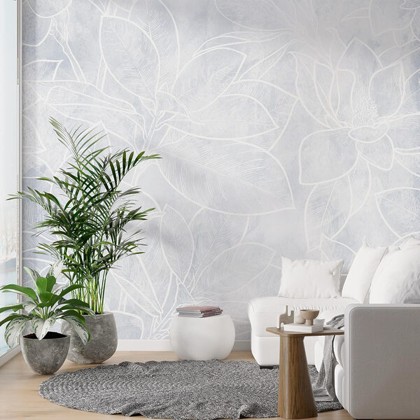 Weißes florales Muster auf weißem Hintergrund Weißes florales Muster auf weißem Hintergrund