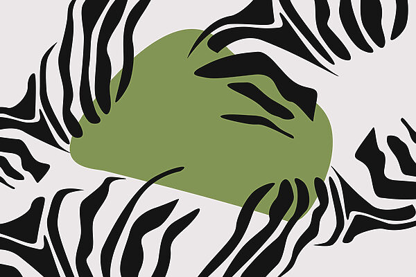 Grün und schwarz gestreiftes Zebra Grün und schwarz gestreiftes Zebra