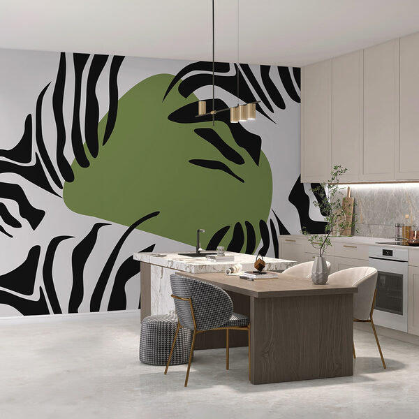 Grün und schwarz gestreiftes Zebra Grün und schwarz gestreiftes Zebra