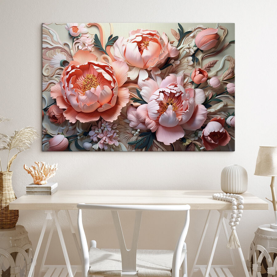 Wandbilder Florale Eleganz in sanften Farbtönen