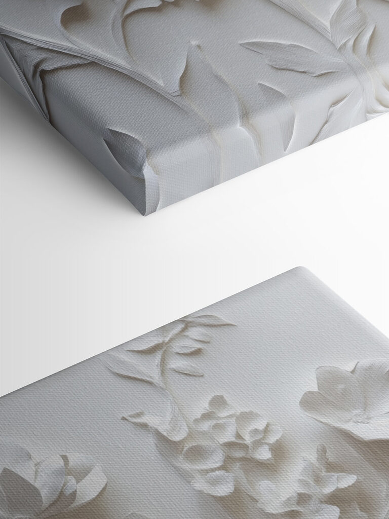 White wall with flowers