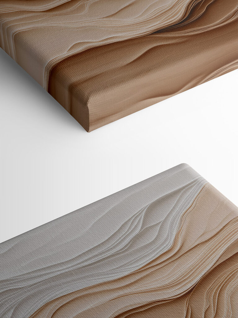 White and brown paper cut shapes