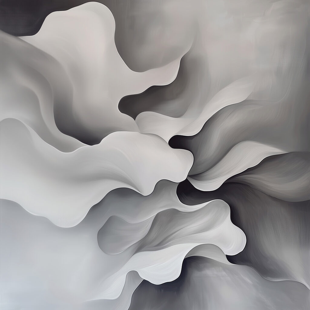 White and grey abstract art