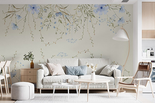 Aquarellmalerei von Blumen und Blättern Aquarellmalerei von Blumen und Blättern