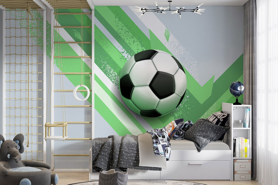 Fußball auf einem grünen und weißen Hintergrund Fußball auf einem grünen und weißen Hintergrund
