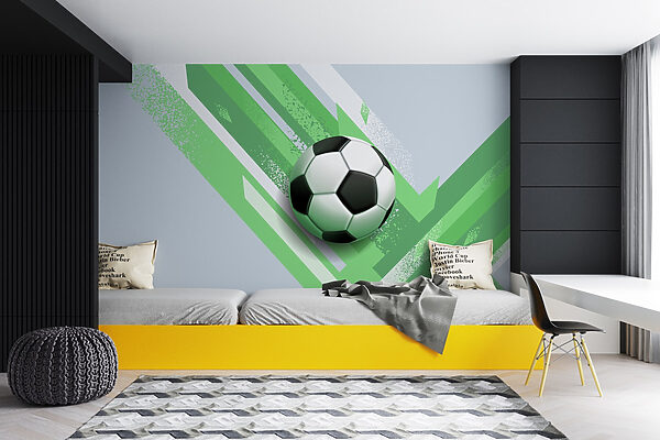Fußball auf einem grünen und weißen Hintergrund Fußball auf einem grünen und weißen Hintergrund