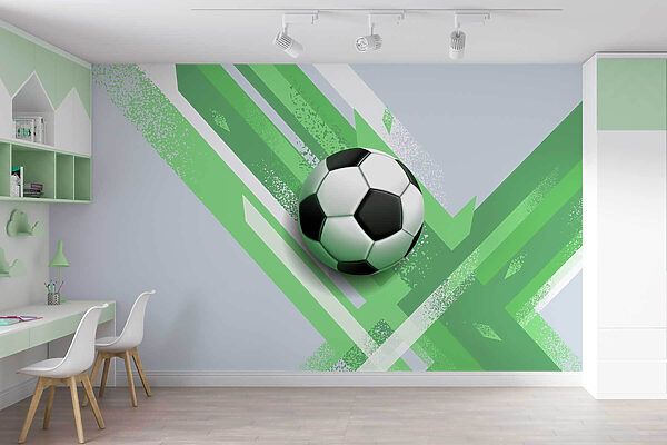 Fußball auf einem grünen und weißen Hintergrund Fußball auf einem grünen und weißen Hintergrund