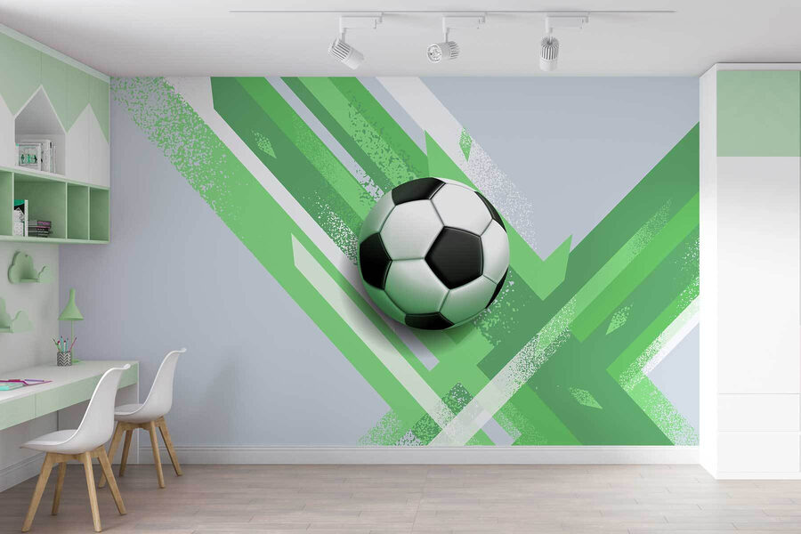 Fußball auf einem grünen und weißen Hintergrund Fußball auf einem grünen und weißen Hintergrund