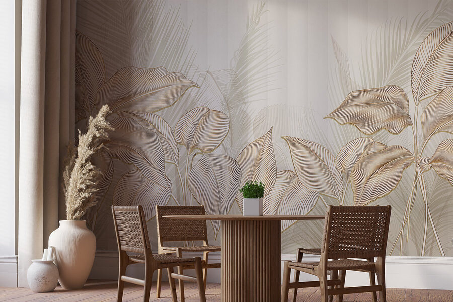 Elegantes botanisches Linienkunstdisplay