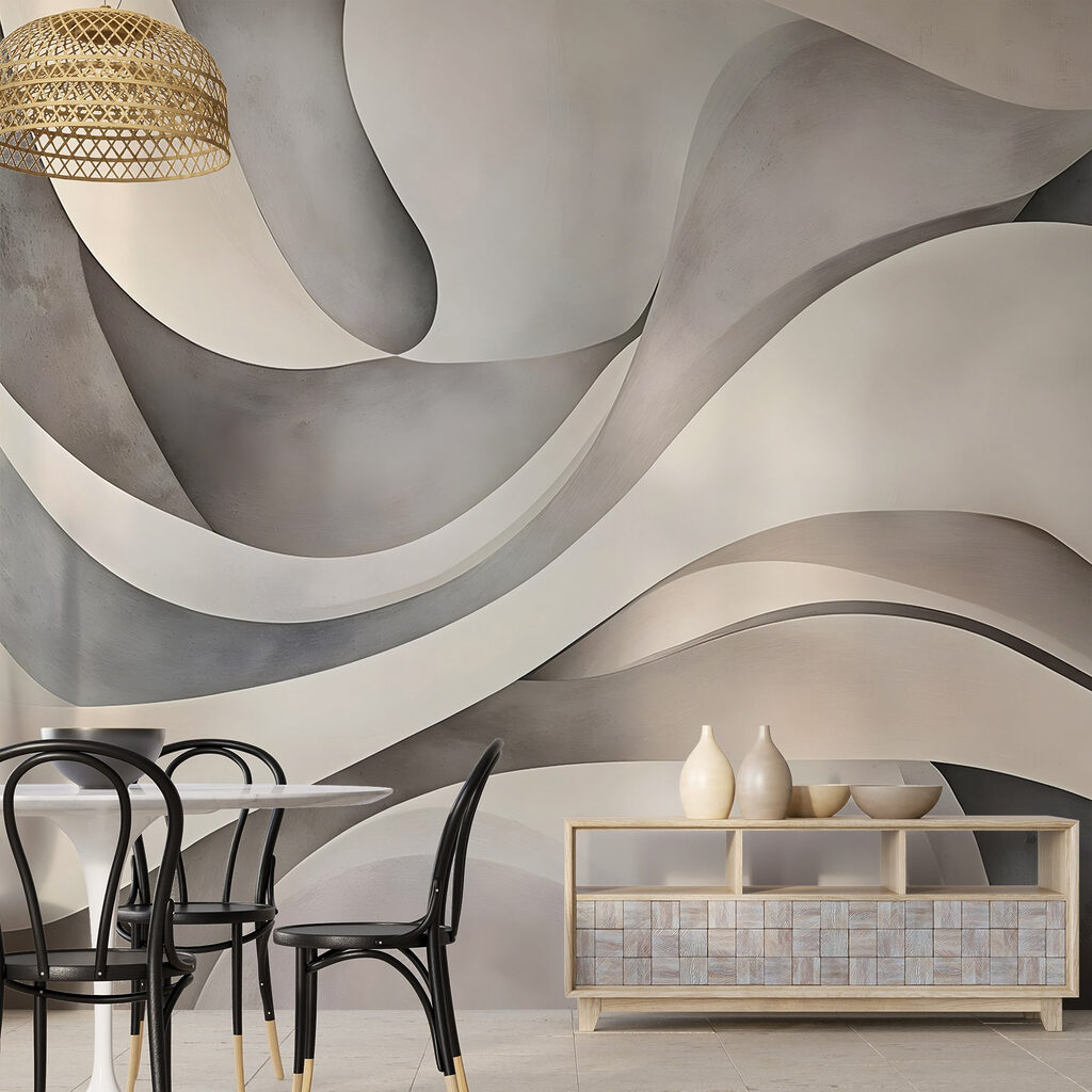 White and grey wavy shapes White and grey wavy shapes