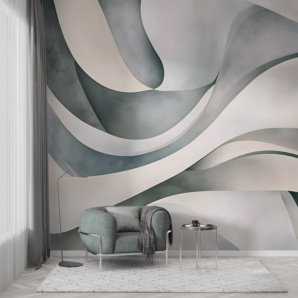 White and grey wavy lines White and grey wavy lines