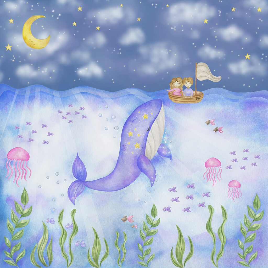 Wale und Quallen unter dem Meer Wale und Quallen unter dem Meer