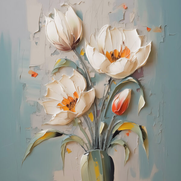 Painting of flowers in a vase
