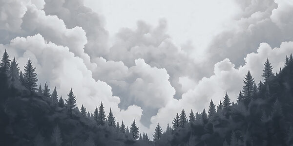 Gruppe von Bäumen und Wolken Gruppe von Bäumen und Wolken