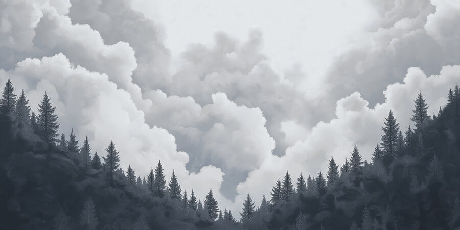 Gruppe von Bäumen und Wolken